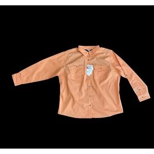 Wrangler Shirt Women 3X Orange Long Sleeve Button Down Riggs Workwear NWT